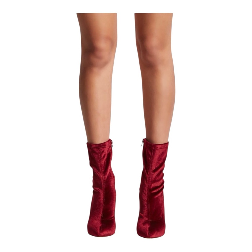 Madden Girl Burgundy Velvet Sock bootie 
Size (6 1/2) - Picture 3 of 14